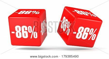 Eighty Six Percent Off. Discount 86 %. Red Cubes.