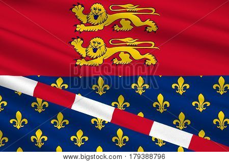 Flag of Eure is a department in Normandy is a Region in the north of France. 3d illustration
