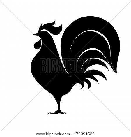 Rooster silhouette, vector illustration.Cock icon. Vector design.