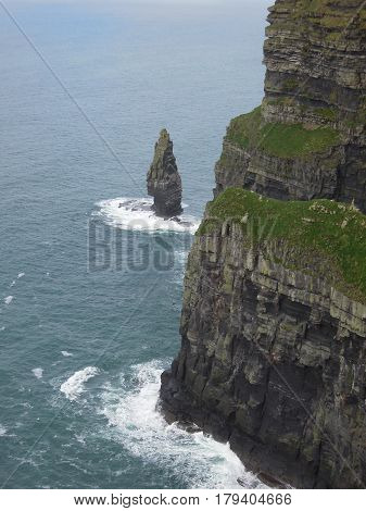 the rough sea at the irish coast