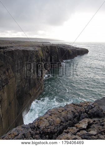 the rough sea at the irish coast