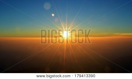 detail of horizon in morning for background
