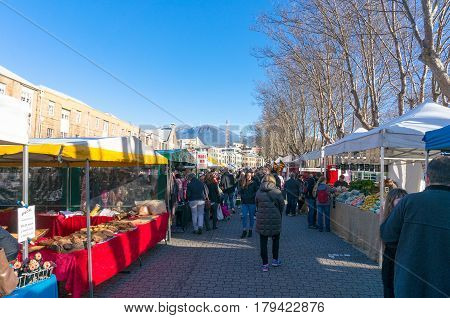 Famous Salamanca Farmers Market In Hobart, Tasmania