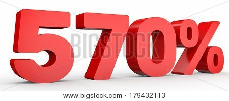Five Hundred And Seventy Percent. 570 %. 3D Illustration.