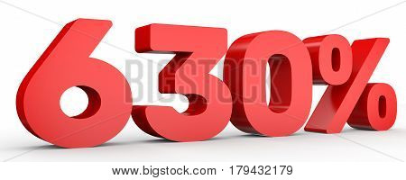 Six Hundred And Thirty Percent. 630 %. 3D Illustration.