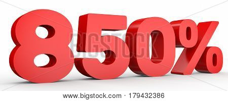 Eight Hundred And Fifty Percent. 850 %. 3D Illustration.
