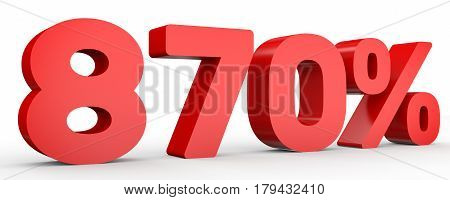 Eight Hundred And Seventy Percent. 870 %. 3D Illustration.