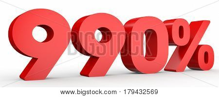 Nine Hundred And Ninety Percent. 990 %. 3D Illustration.