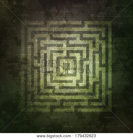 Technology Background Design with square maze. Business concept. Vector illustration.