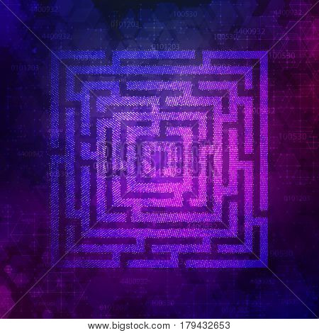 Technology Background Design with square maze. Business concept. Vector illustration.