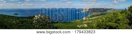 Ruins Of Monolithos Castle On Rhodes Island In Greece