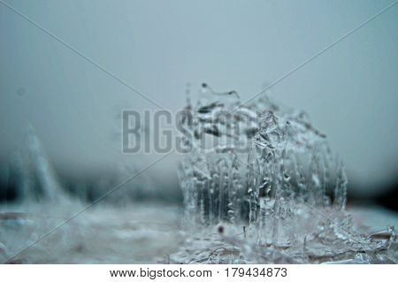 Texture of ice. Ice crystals in macro