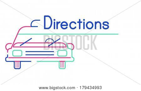 Illustration of automotive car rental transportation