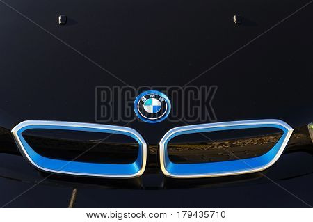 Prague, Czech Republic - March 31: Bmw I3 Car Company Logo In Front Of Dealership Building On March