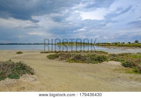 Aliki Salt Lake at Larnaka, Cyprus, shot on a spring morning.