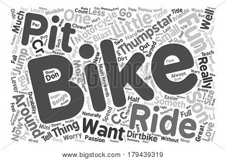 Thumpstar Pit Bikes Why I Love My Thumpstar Pit Bike Word Cloud Concept Text Background