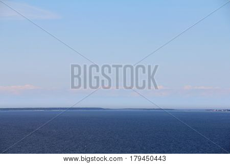 High angle view on sea and clear blue sky