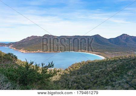View On Beautiful Wineglass Bay Beach