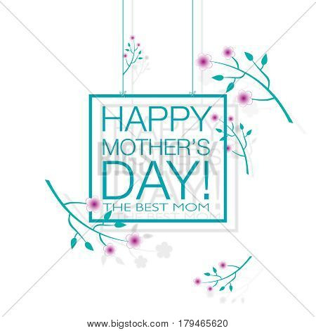 Happy Mothers Day. Vector festive. Holiday illustration of a heart in a paper style with the inscription of Mom