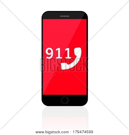 911 Emergency Call Number Mobile phone call police concept