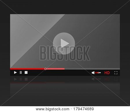 Glossy video player frame Modern video player for web site