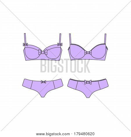 Set of lingerie, panties and bra, cotton underwear