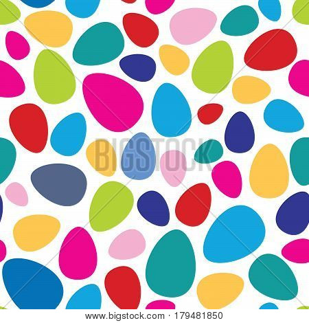Abstract spot holiday pattern. Multicolor seamless background. Drop ornament