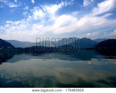 landscape amazing panorama view, mountains hills and sky