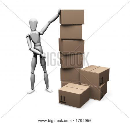 Hombre con cajas