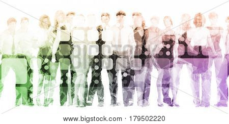 Training and Development of a Workforce and Manpower 3D Illustration Render