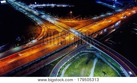 Night Scene Of The Over Pass