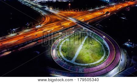 Night Scene Of The Over Pass