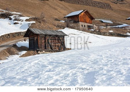 Maisons en bois dans le sud-tirol