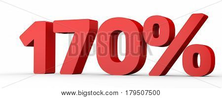 One Hundred And Seventy Percent. 170 %. 3D Illustration.