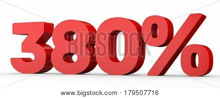 Three Hundred And Eighty Percent. 380 %. 3D Illustration.
