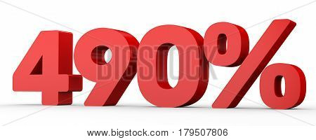 Four Hundred And Ninety Percent. 490 %. 3D Illustration.