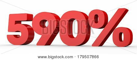 Five Hundred And Ninety Percent. 590 %. 3D Illustration.