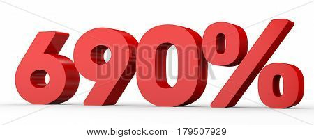 Six Hundred And Ninety Percent. 690 %. 3D Illustration.