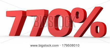 Seven Hundred And Seventy Percent. 770 %. 3D Illustration.