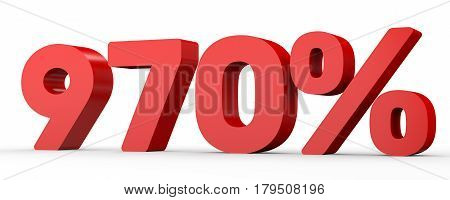 Nine Hundred And Seventy Percent. 970 %. 3D Illustration.