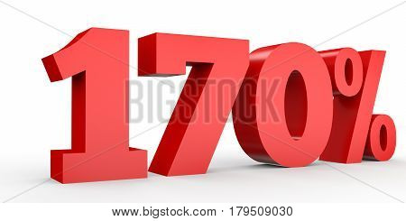 One Hundred And Seventy Percent. 170 %. 3D Illustration.
