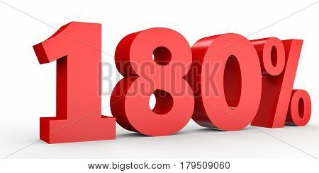 One Hundred And Eighty Percent. 180 %. 3D Illustration.