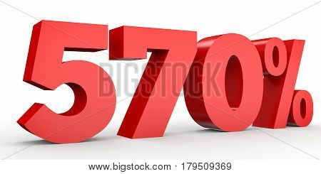 Five Hundred And Seventy Percent. 570 %. 3D Illustration.