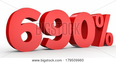 Six Hundred And Ninety Percent. 690 %. 3D Illustration.