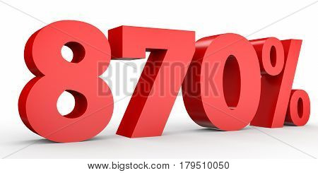 Eight Hundred And Seventy Percent. 870 %. 3D Illustration.