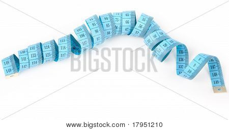 Blue Tapeline On White Background