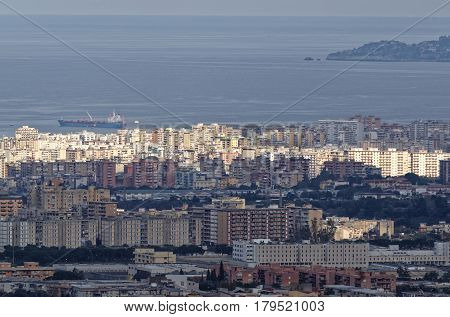 aerialview of palermo in sicily , italy