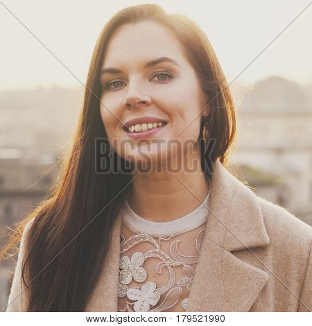 Young Happy Woman During Her Trip To Rome
