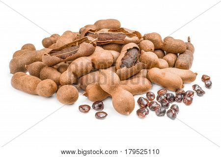 Tamarindus on a white background. Clipping path