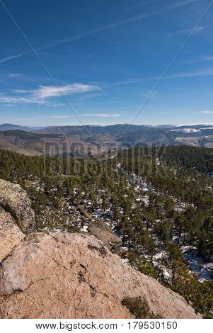 Winter Landscape Of A Viewpoint In Neila Lagoons Park In Burgos Demanda Mountain Range Castilla Y Le
